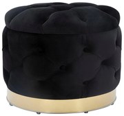 Pouf Contenitore Elegante Nero Ø 55x42 cm