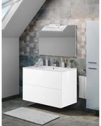 Mobile sottolavabo e lavabo Neo bianco L 90 x H 64 x P 48 cm 1 vasca 2 cassetti