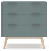 Cassettiera bassa verde-grigio 80x83 cm Pisco - Marckeric