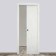 Porta interna scorrevole Dna in legno colore bianco, L 70 x H 210 cm, apertura reversibile