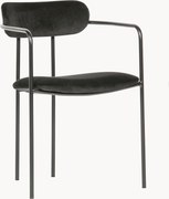 Set di 2 sedie con braccioli impilabili in velluto Elvy