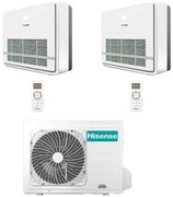 Hisense - Climatizzatore Condizionatore Console Serie Turbo R32 Dual Split Inverter 9000 + 9000 btu con u.e. 2AMW52U4RXC novitá Classe a++/a+