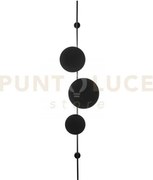 Applique a parete led idol in alluminio nera 33w 3720lm cct 3000k 4...