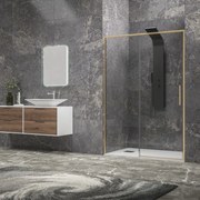 Porta doccia 100 cm oro spazzolato altezza 200h | KLA4000G - KAMALU