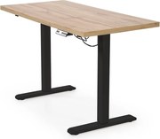 Scrivania regolabile in altezza B54 con piano rovere artisan e struttura nera – 120x60x75–120 cm
