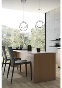 Lampadario LED moderno Renè grigio Ø30cm, luce naturale 2100 lumen, NOVECENTO