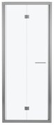 Porta doccia pieghevole Record, L 82-86 cm x H 195 cm x SP 6 mm, profilo cromo, vetro smerigliato