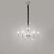 Lampadario Contemporaneo Metallo Bougie Trasparente 6 Luci E14