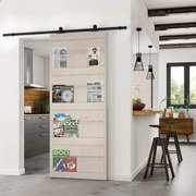 Porta scorrevole reversibile Storage in acciaio bianco, L 96 x H 215 cm, con binario Retro