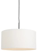 Lampada a sospensione moderna nera con paralume bianco 50 cm - Combi 1