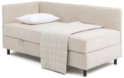 Letto singolo imbottito beige con contenitore con materasso incluso 90x200 cm Avela – Bonami Selection