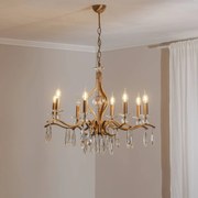 Lampadario di cristallo Elizabeth Avonni, dimmerabile, Bronzo / Ottone antico, Soggiorno / Sala da pranzo, Metallo, Lampadario di cristallo