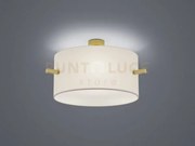 Plafoniera camden paralume grigio d.50cm montatura acciaio satinato...