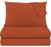 Completo letto matrimoniale cotone raso ruggine