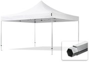 TOOLPORT 4x4m gazebo pieghevole PVC ignifugo, PROFESSIONAL alluminio, bianco - (578931)