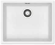 Lavello sottotop 1 vasca in fibra di vetro bianco PYRAMIS Mistral L 40 x L 50 cm