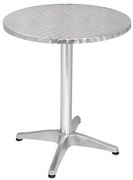 DARCUS - tavolo rotondo a colonna acciaio e alluminio waterproof tondo