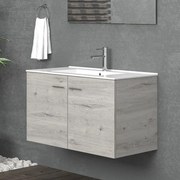 Kamalu - mobile bagno sospeso da 90cm con 2 ante bt-90