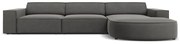 Divano angolare in velluto grigio (angolo destro) Jodie - Micadoni Home