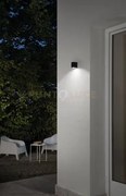 Applique zeno round nero 1 luce attacco gu10 ip65 h.8cm