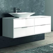 Kamalu - Mobile bagno 150cm con 4 cassetti e doppio lavabo KSPR-150D