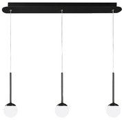 Sospensione Contemporanea Lollypop Rosone Rett. Metallo Nero Led 21W