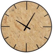 Orologio da Parete Nero Naturale PVC Ferro Legno MDF 80 x 4,5 x 80 cm