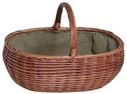 Cestino in vimini per legno con manico 40x65 cm
