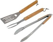 SET UTENSILI PER BARBECUE PZ.3 CON MANICI IN LEGNO set pz.3 CAMPINGAZ
