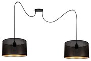 Lampadario a sospensione con filo ALDO 2xE27/60W/230V ragno nero