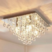 Plafoniera soffitto Annica Lindby, dimmerabile, Chiaro / Trasparente, Soggiorno / Sala da pranzo, Metallo, Moderno, Plafoniera
