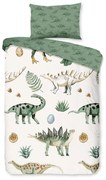Set copripiumino e federa da bambini verde/beige in cotone per culla 100x135 cm Gabi – Good Morning