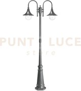 Cima palo da giardino ip43 2 luci attacco e27 alluminio antracite h...