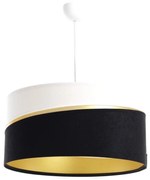 Lampadario a sospensione con filo SWING 1xE27/60W/230V nero/bianco/oro