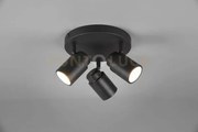 Angelo h2o plafoniera 3 spots orientabili nero ip44 d.20cm 3 luci a...