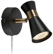 Markslöjd 108625 - Faretto da parete FOLIE 1xGU10/7W/230V nero/ottone