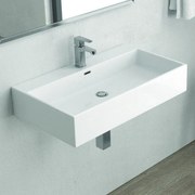 Kamalu - lavabo sospeso 70 cm squadrato ceramica litos-df70