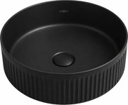 Mexen Grovo lavandino da appoggio scanalato 39 x 39 cm, nero opaco - 22303985