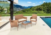 Set di divani in rattan in marrone