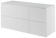 Mobile da bagno sotto lavabo Neo bianco laccato L 135 x H 65 x P 48.3 cm 2 cassetti, lavabo non incluso