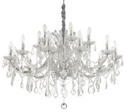 Lampadario Classico Napoleon Metallo-Cristallo Cromo 18 Luci E14