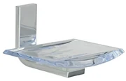 Porta sapone Materia trasparente con profili cromo lucido 11.5 cm x 7.5 cm in polipropilene