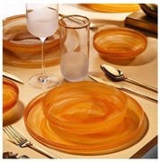 Set da tavola 18 pezzi arancione/vetro