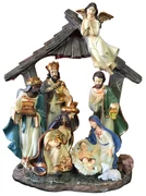 Capanna legno presepe bambini resina 5 cm 10x25x5 cm