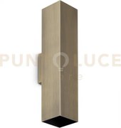 Look square applique a parete 2 luci attacco gu10 brunito 30cm l.6c...
