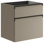 Mobile da bagno sotto lavabo Fusion marrone opaco L 59.5 x H 60 x P 45.5 cm 2 cassetti, lavabo non incluso