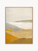 Quadro dipinto a mano con cornice in legno Yellow Field