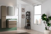 Specchio Contenitore Con Illuminazione Akira laccato opaco nocciola L 51.5 x H 70 x P 15.5 cm