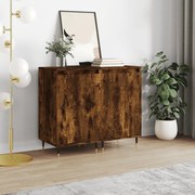 Credenze 2 pz rovere fumo 40x35x70 cm in legno multistrato
