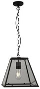 Sospensione Industrial-Nordico Lantern Noir Acciaio Nero Vetro 1 Luce E27